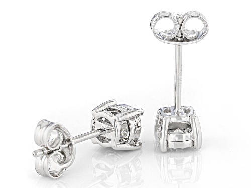 0.25ctw Round White Diamond 10k White Gold Solitaire Stud Earrings