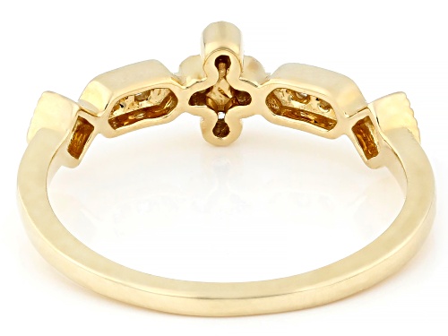 0.15ctw Round White Diamond 10k Yellow Gold Band Ring - Size 6