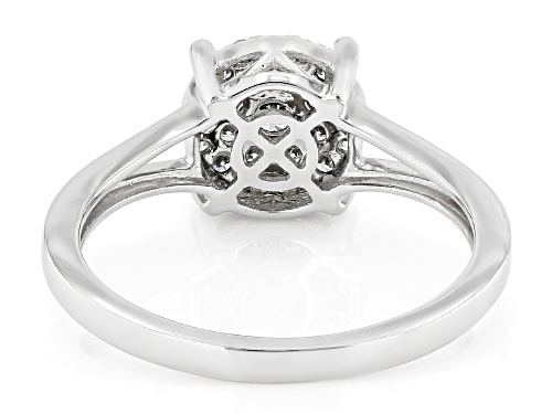 0.33ctw Round White Diamond 10k White Gold Cluster Ring - Size 8