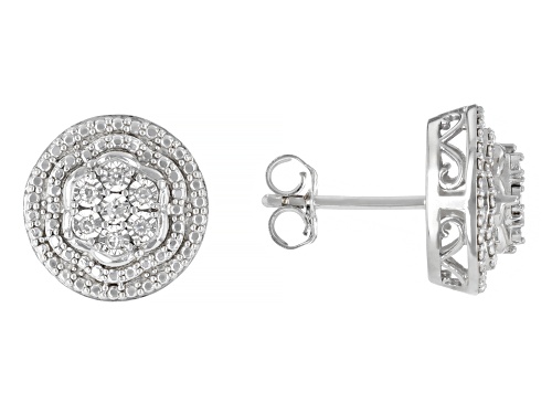 0.23ctw Round White Diamond Rhodium Over Sterling Silver Set Of 3 Pairs Of Earrings