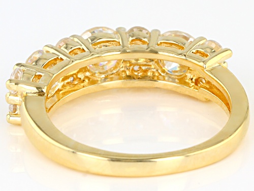 2.09ctw Strontium Titanate and .70ctw White Zircon 18K Yellow Gold Over Silver Ring - Size 9