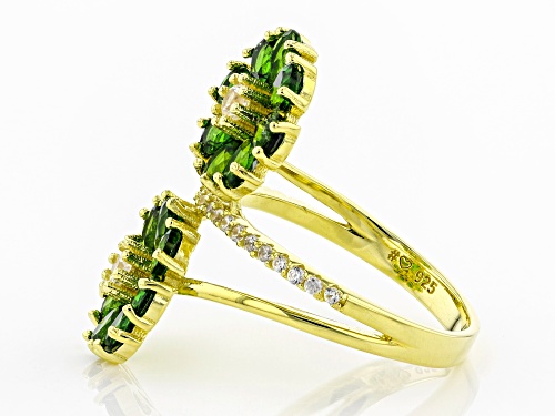2.72ctw Chrome Diopside With 0.52ctw White Zircon 18k Yellow Gold Over Sterling Silver Ring - Size 6