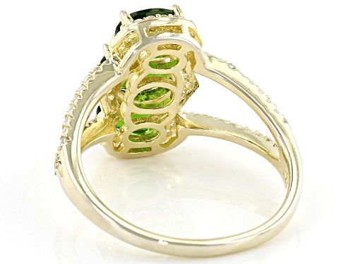 1.74ctw Chrome Diopside With 0.58ctw White Zircon 18k Yellow Gold Over Sterling Silver Ring - Size 7