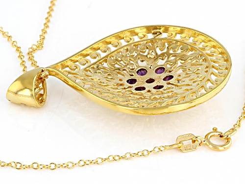 0.85ctw African Amethyst 18K Yellow Gold Over Sterling Silver Pendant With Chain