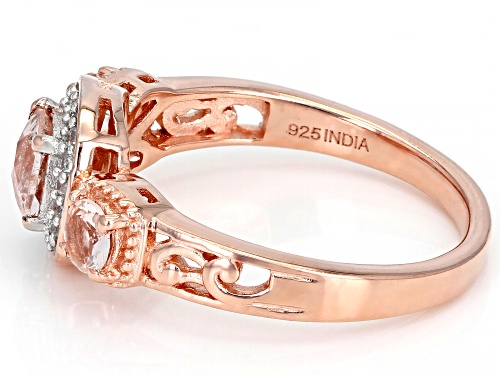 0.81ctw Morganite With 0.18ctw White Zircon 14K Rose Gold Over Sterling Silver Ring - Size 5