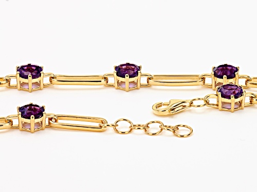 17.50ctw African Amethyst 14k Yellow Gold Over Sterling Silver Paperclip Necklace - Size 18