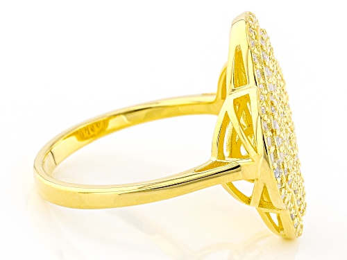 0.85ctw Round White Sapphire 18k Yellow Gold Over Sterling Silver Ring - Size 8