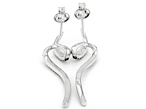 0.30ctw Round Black Spinel Rhodium Over Sterling Silver Earrings