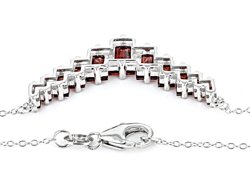 4.00ctw Baguette Vermelho Garnet™ Rhodium Over Sterling Silver Bar Necklace - Size 18