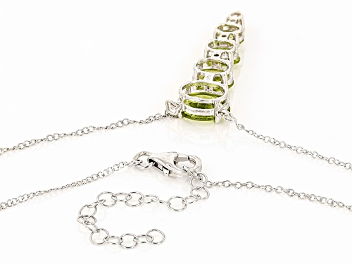 5.00ctw Mixed Shape Manchurian Peridot™ Rhodium Over Sterling Silver Necklace - Size 18