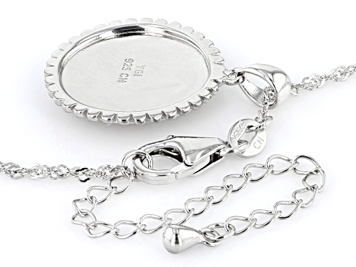 0.15ctw Round Black Spinel Rhodium Over Sterling Silver Pendant With Chain