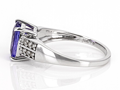 1.75ctw Tanzanite With 0.08ctw Diamond Rhodium Over 10K White Gold Ring - Size 6