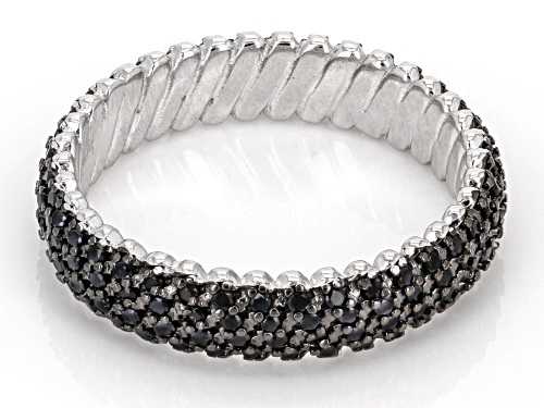 0.94ctw Black Spinel Rhodium Over Sterling Silver Ring - Size 6