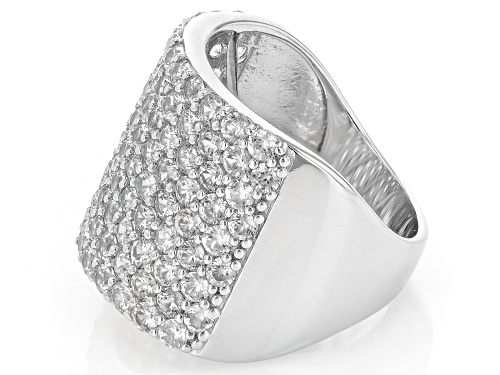4.75ctw White Zircon Rhodium Over Sterling Silver Ring - Size 7
