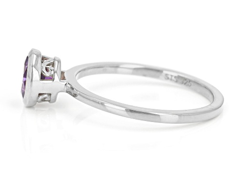 0.72ct Amethyst Rhodium Over Sterling Silver Ring - Size 8