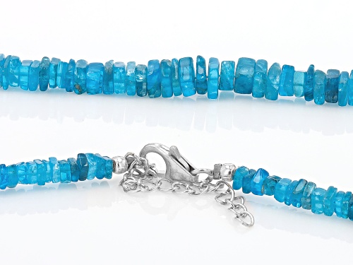 Neon Apatite Rhodium Over Sterling Silver Chip Necklace - Size 18