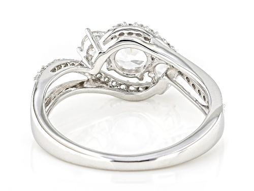 0.96ctw Lab Created White Sapphire Rhodium Over Sterling Silver Ring - Size 7