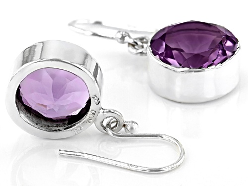 8.00ctw Round Lavender Amethyst Rhodium Over Sterling Silver Earrings