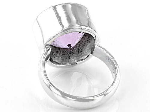 8.00ct Round Lavender Amethyst Rhodium Over Sterling Silver Ring - Size 7