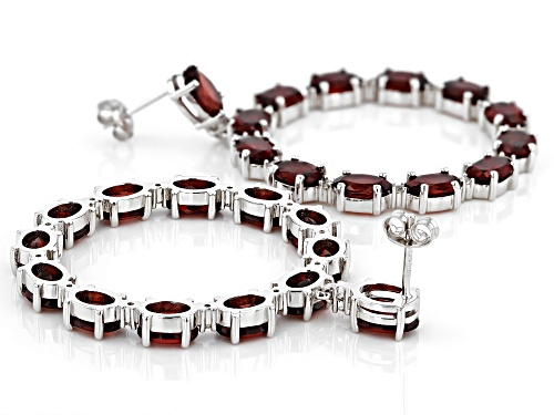 20.00ctw Garnet And White Zircon Rhodium Over Sterling Silver Earrings