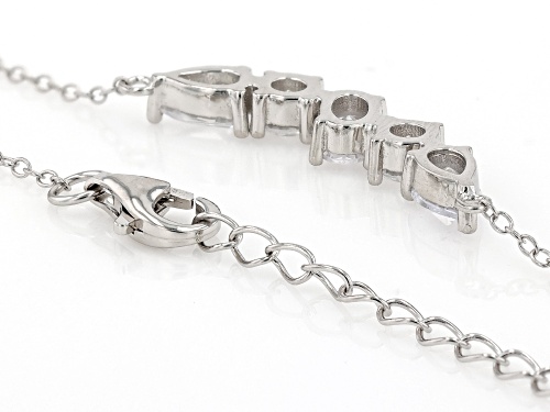 Bella Luce® 2.71ctw White Diamond Simulant Rhodium Over Sterling Silver Necklace(1.64ctw DEW) - Size 16