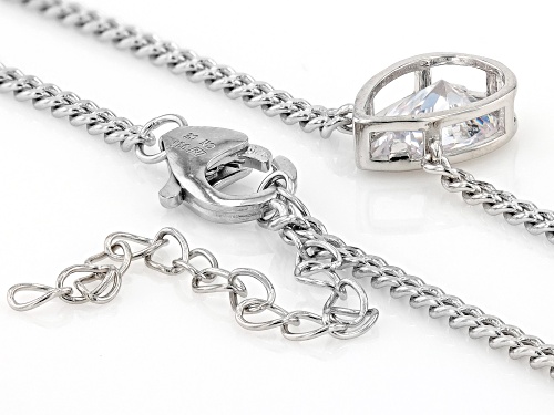 Bella Luce® 2.10ctw White Diamond Simulant Rhodium Over Sterling Silver Necklace(1.27ctw DEW) - Size 16