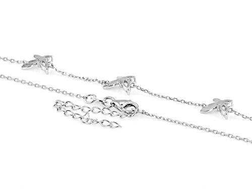 Bella Luce® 2.38ctw White Diamond Simulant Rhodium Over Sterling Silver Butterfly Necklace - Size 18
