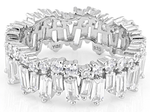 Bella Luce® 5.85ctw White Diamond Simulant Rhodium Over Sterling Silver Ring - Size 7