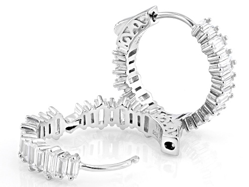 Bella Luce® 5.16ctw White Diamond Simulant Rhodium Over Sterling Silver Hoops