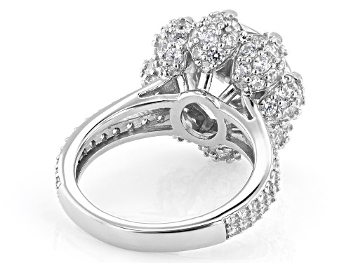 Bella Luce® 17.85ctw White Diamond Simulant Platinum Over Sterling Silver Flower Ring(10.81ctw DEW) - Size 8