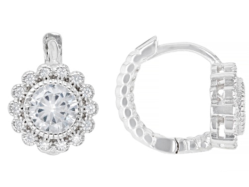 Bella Luce® 4.68ctw White Diamond Simulant Rhodium Over Sterling Silver Earrings Set of 2