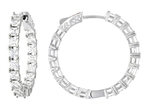 Bella Luce® 15.56ctw White Diamond Simulant Rhodium Over Brass Tennis Bracelet and Hoop Earring Set
