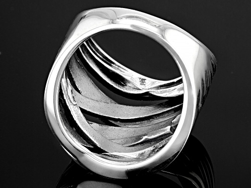 Sterling Silver Oxidized Crossover Ring - Size 7