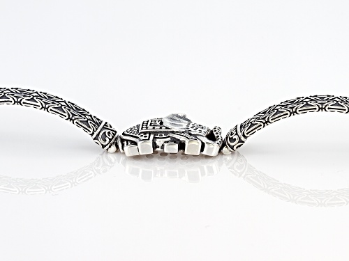 Sterling Silver Oxidized Elephant 7.5 Inch Bracelet - Size 7.5
