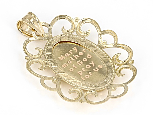 10k Yellow Gold Holy Mary Filigree Design Pendant