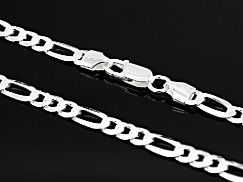 Sterling Silver 6mm Figaro 22 Inch Chain - Size 22