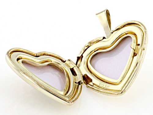10k Yellow Gold Enamel Heart Locket Pendant