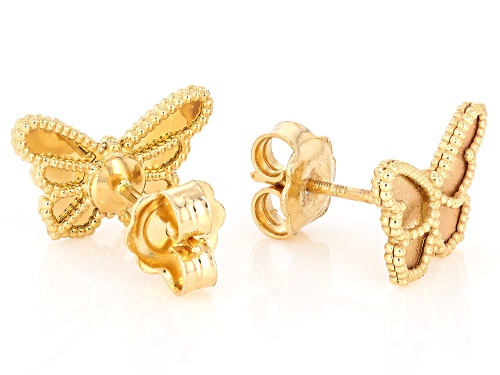 14k Yellow Gold Butterfly Earrings