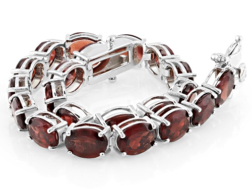 28.35ctw Vermelho Garnet™ Rhodium Over Sterling Silver Bracelet - Size 8