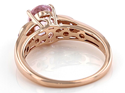 2.27CT OVAL KUNZITE WITH .19CTW ROUND PINK SAPPHIRE 18K ROSE GOLD OVER SILVER RING - Size 7