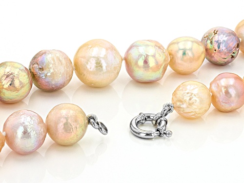 Genusis™ 12-16mm Multi-Color Cultured Freshwater Pearl Rhodium Over Silver 18 Inch Necklace - Size 18