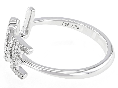 0.12ctw Round White Diamond Rhodium Over Sterling Silver 