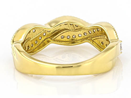 0.25ctw Round White Diamond 14K Yellow Gold Over Sterling Silver Crossover Band Ring - Size 6