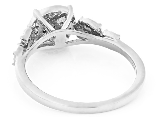 0.33ctw Round White Diamond Rhodium Over Sterling Silver Cluster Ring - Size 8