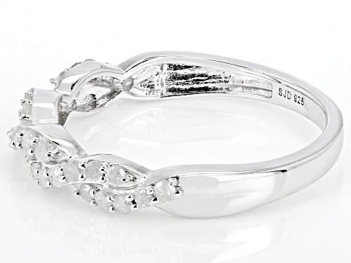 0.40ctw Round White Diamond Rhodium Over Sterling Silver Crossover Band Ring - Size 6