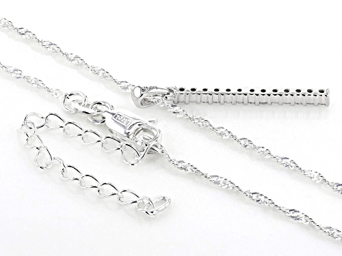 0.20ctw Round White Diamond Rhodium Over Sterling Silver Pendant With 18