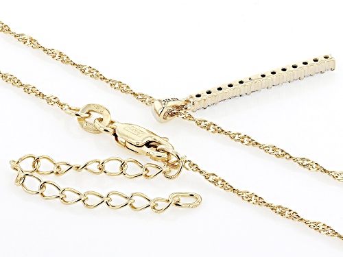 Engild™ 0.20ctw Round White Diamond 14k Yellow Gold Over Sterling Silver Pendant With 18