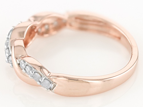 Engild™ 0.25ctw Round White Diamond 14k Rose Gold Over Sterling Silver Crossover Band Ring - Size 7