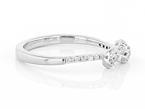 0.17ctw Round White Diamond Rhodium Over Sterling Silver Knot Ring - Size 7