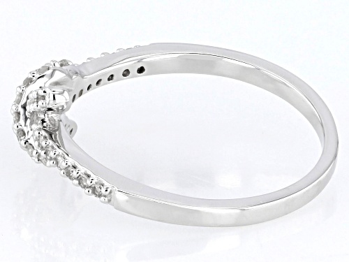 0.17ctw Round White Diamond Rhodium Over Sterling Silver Knot Ring - Size 8
